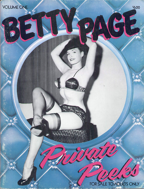 betty page, blue and pink
