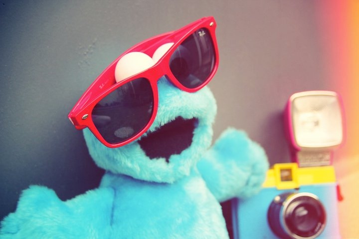 cookie monster, girl and lomo