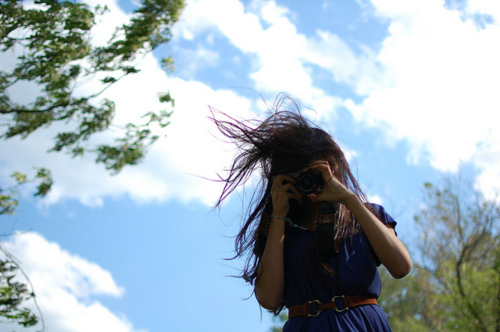 camera, girl and hair