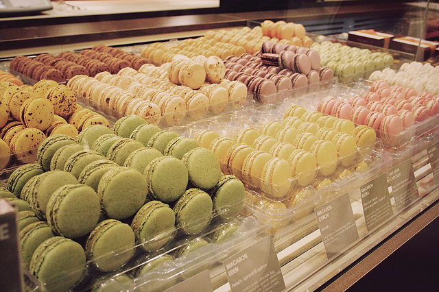 candies, food and macarons