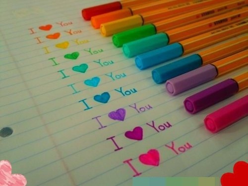 colour, heart and i love you