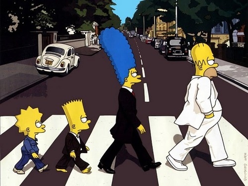 abbey road, penny lane and simpsons