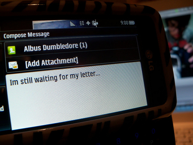 acceptance letter, albus dumbledore and celphone