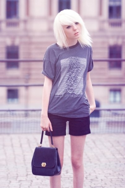 blonde hair, fashioncore and joy division