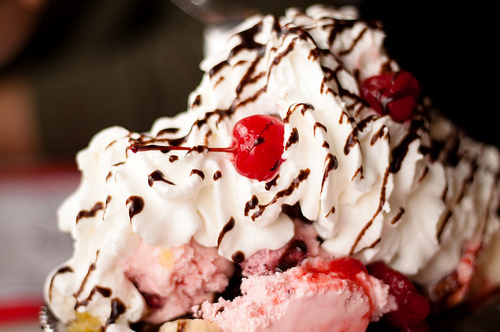 cherry, dessert and icecream