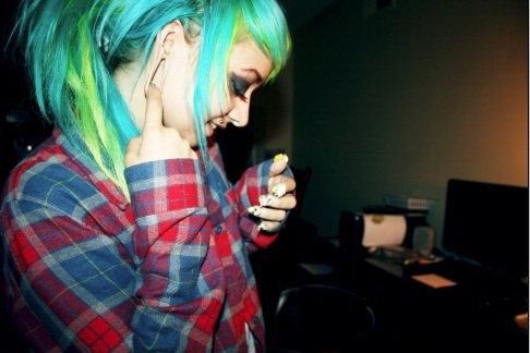 alternative girl, beauty and blue hair