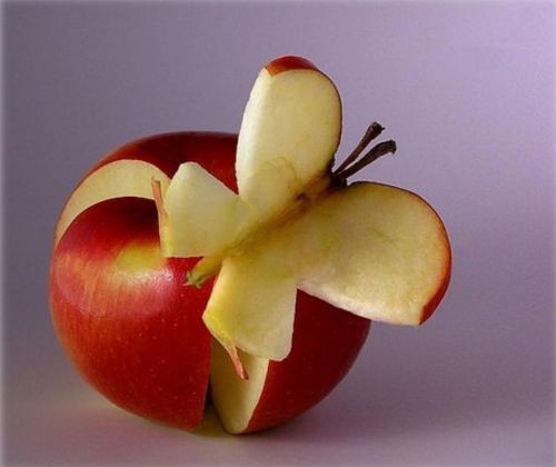 apple, art and butterfly