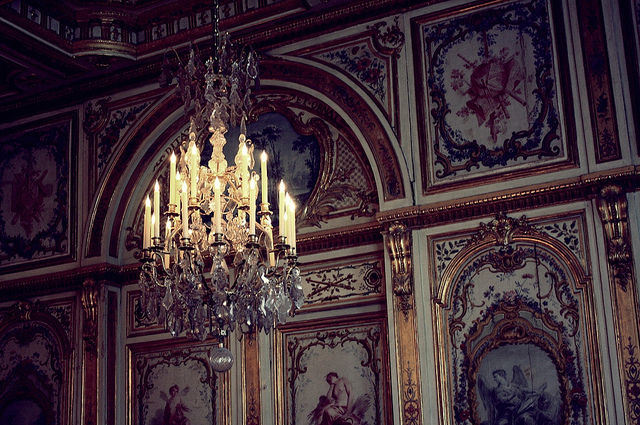 architecture, chandelier and chateaux