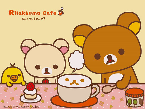 bear, cafe and cake