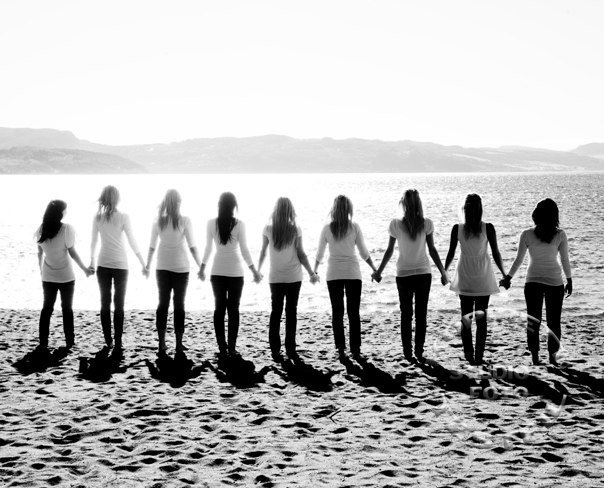 black and white, friends and girls