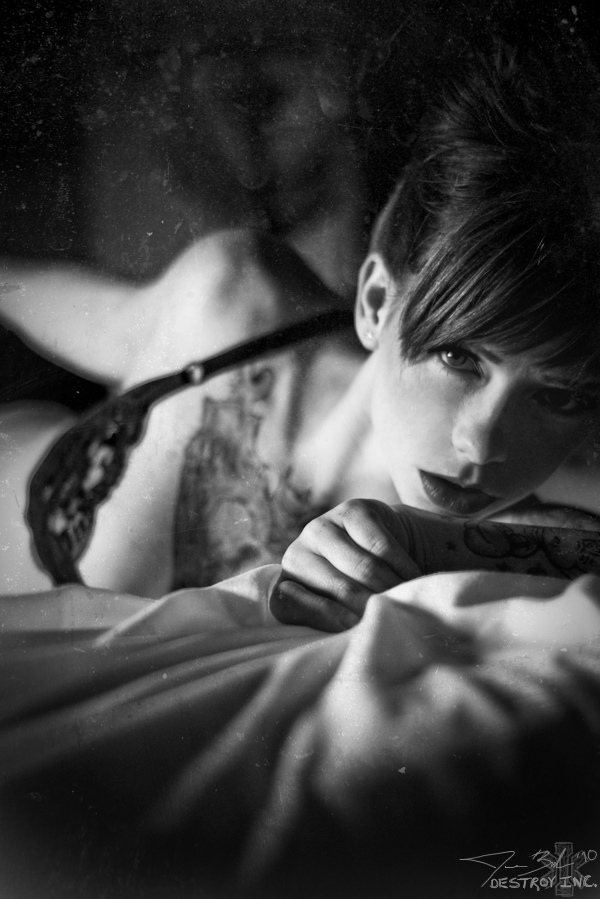 black and white, girl and lingerie