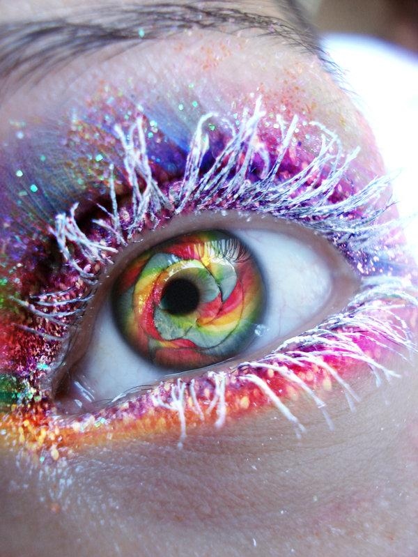 candy, eye and glitter