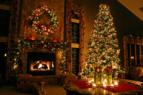 christmas, decor and fire