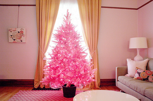 christmas, lights and pink