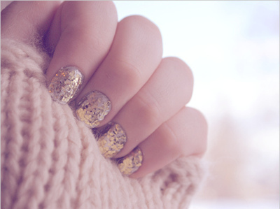 cute, girl, gold, gold nails, love, nail polish