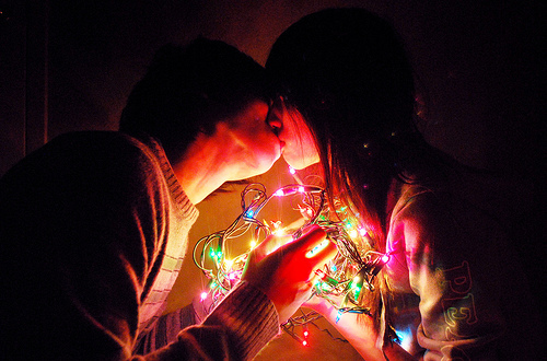 cute, kiss and lights
