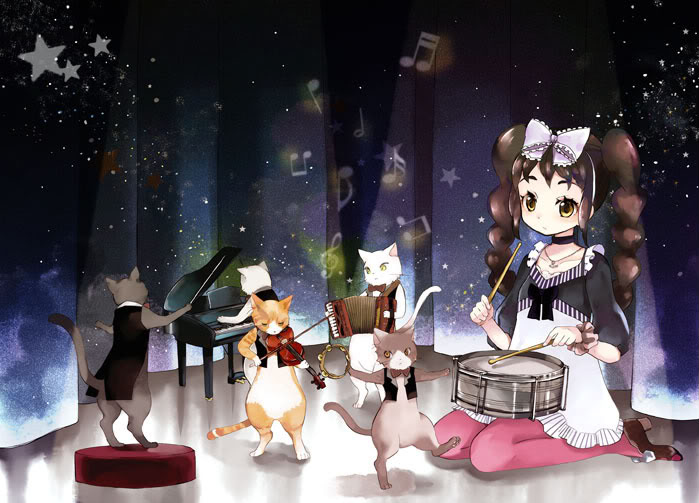 anime, cats and drums