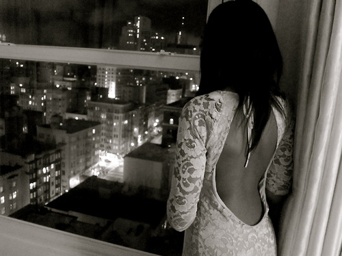 back, black and white and city