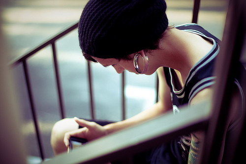 beanie, boy and phone