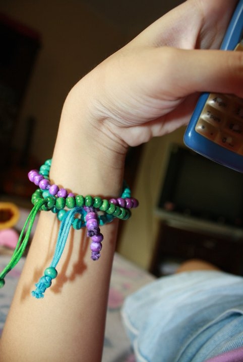 bracelet, green and hand