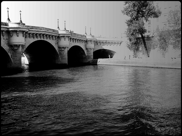 bridge, paris and scene