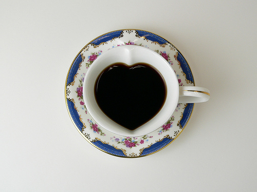 coffee, floral and heart