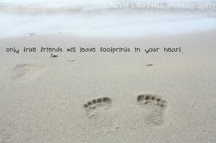 footprints, photography and quote