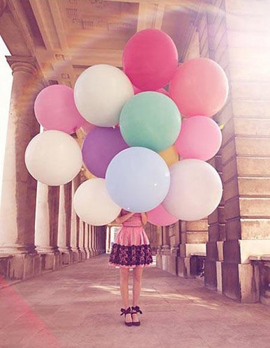 balloons, color and girl