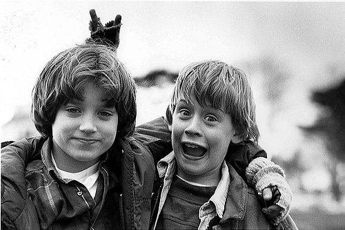 black and white, cute and elijah wood