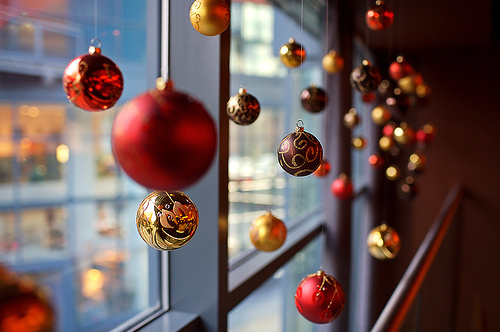 christmas, decoration and gold