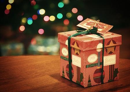 christmas, gift wrap and present