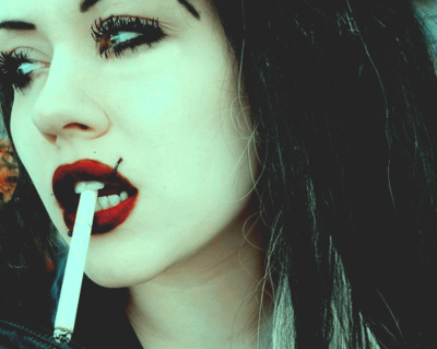 cigarette,  girl and  lips
