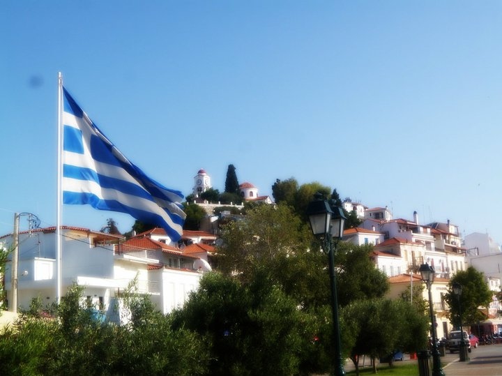 city, flag and greece