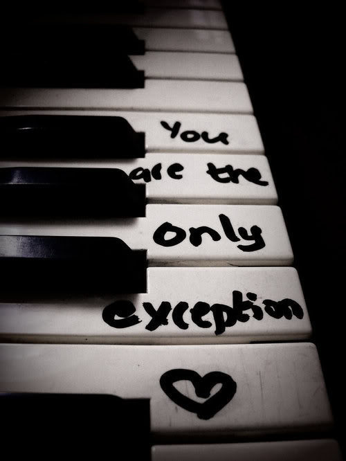 black and white, only exception and text