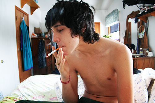 black hair, boy and cigarette