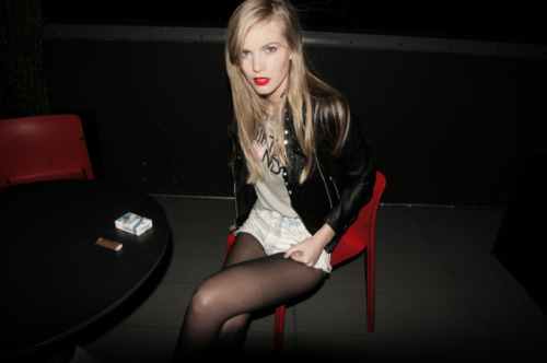 blonde, cigarette and jacket