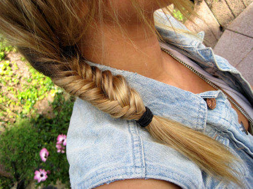 blonde, fashion and fishtail braid