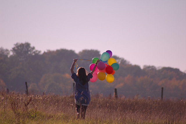 ballons, beautiful and field