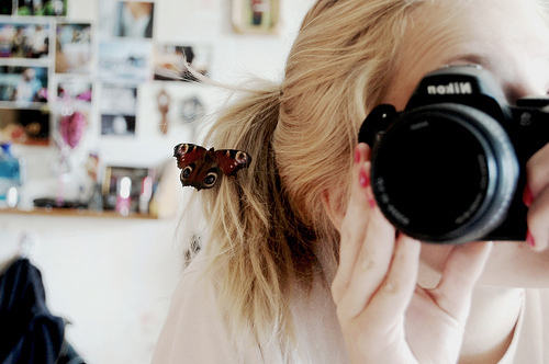bedroom, blond and butterfly