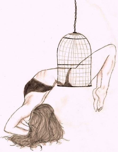 birdcage, brunette and cage