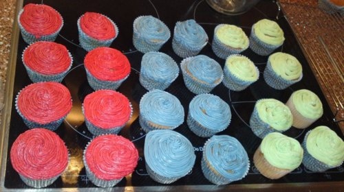 blue,  cake and  cupcake