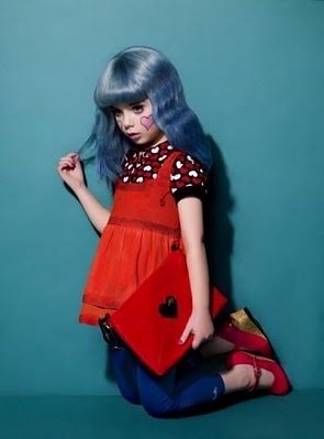 blue hair, cute and doll