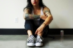 brunette,  chucks and  cool