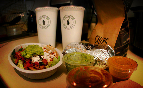 chipotle,  chips and  food