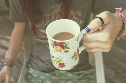 coffee, cup and floral