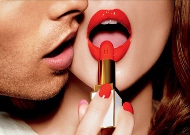 guy,  lipstick and  red
