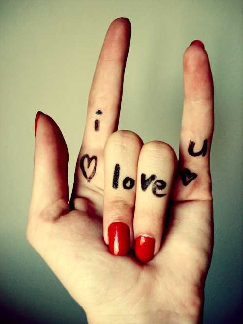 hand, heart and i love you