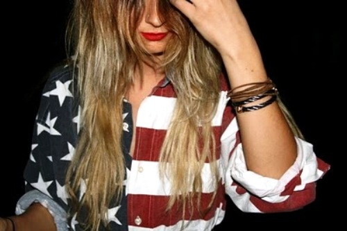 america, american flag, blue, fashion, girls , hair