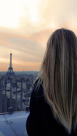 beautiful, blonde and eiffel tower