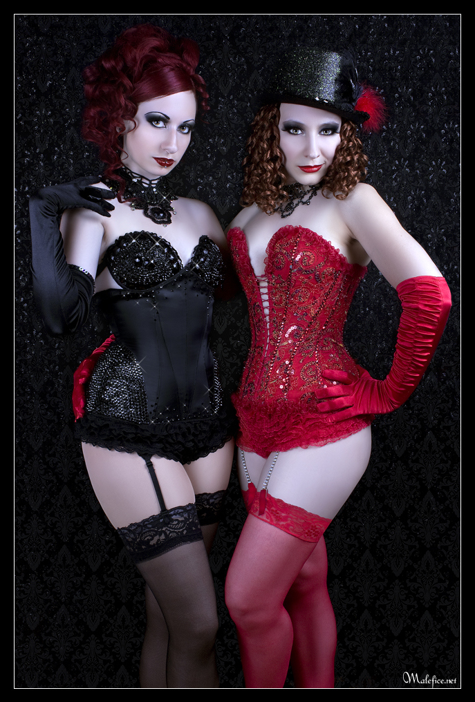 beauty, black corset and cabaret